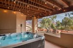 Enjoy the hot tub with a beautiful back drop view
